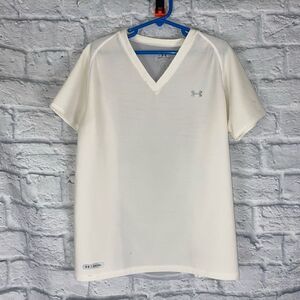 Under armour v-neck dri fit short sleeve shirt big kids boys sz Large